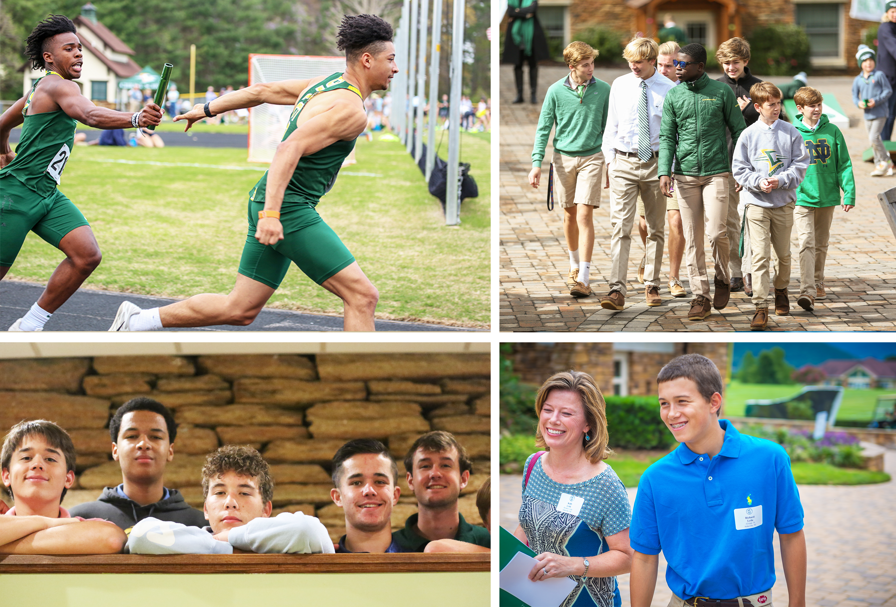 collage of students and family enjoying life at Christ School