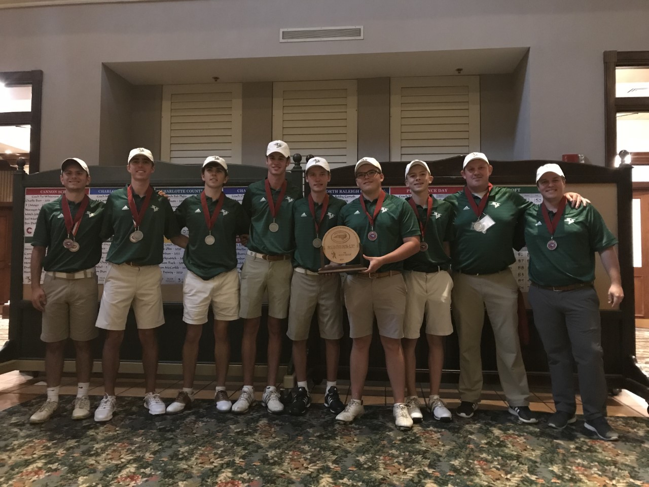 Christ School's state runner-up golf team.